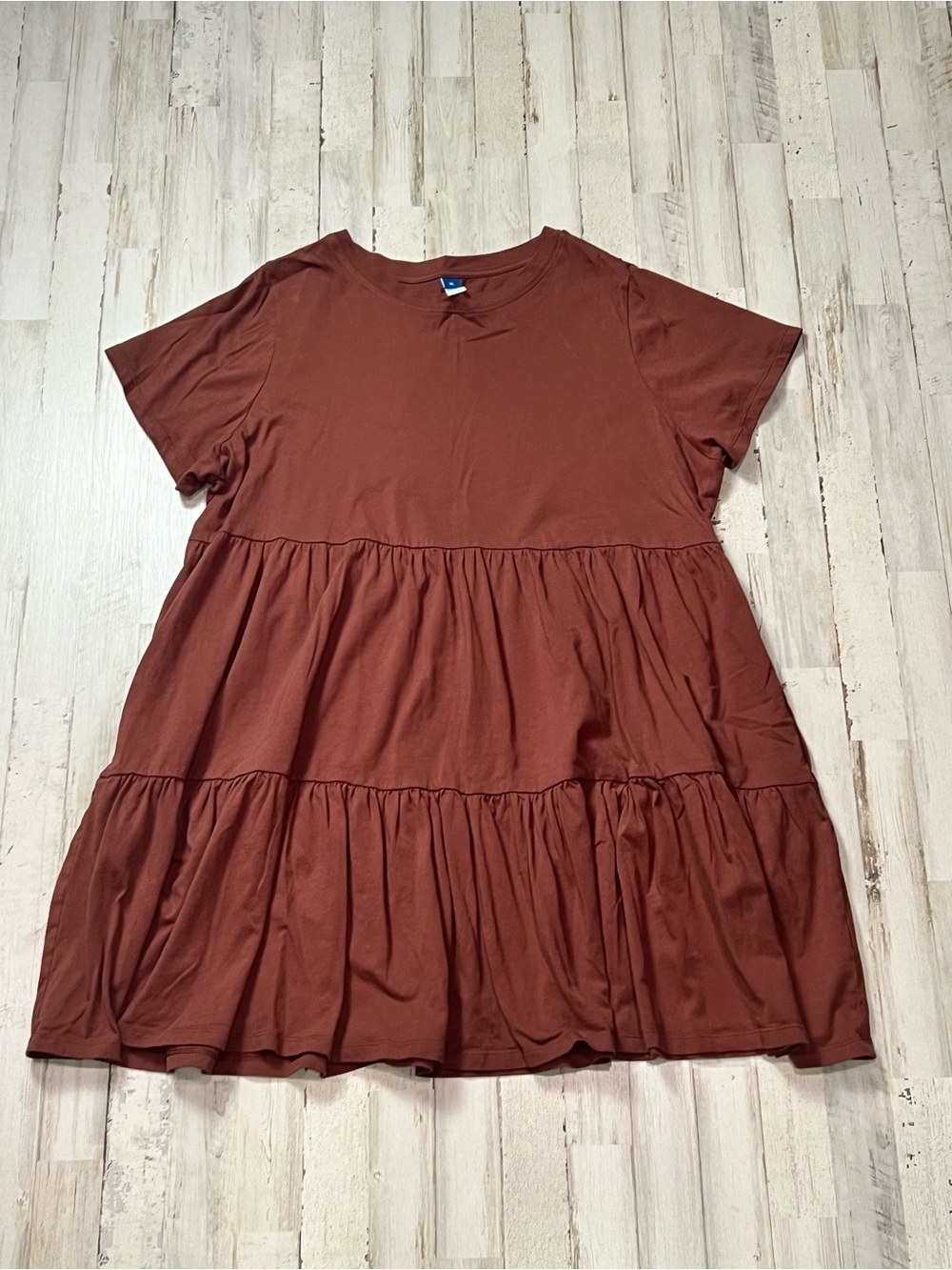 Old Navy XL Rust Brown Tiered Babydoll Swing Dress NWOT